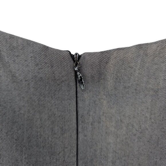 Sandra Darren Sheath Dress Pewter Grey Cap Sleeve Bow Detail Lined Size 8 - Picture 11 of 11